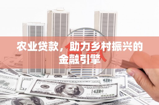 石家庄农业贷款，助力乡村振兴的金融引擎