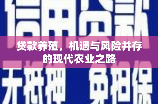 石家庄贷款养殖，机遇与风险并存的现代农业之路