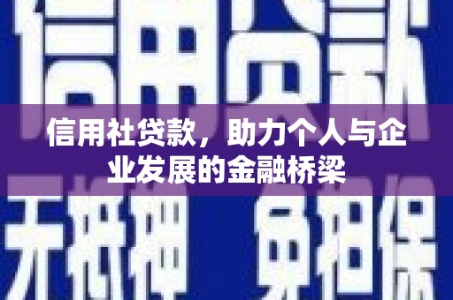 石家庄信用社贷款，助力个人与企业发展的金融桥梁