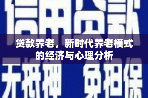 石家庄贷款养老，新时代养老模式的经济与心理分析