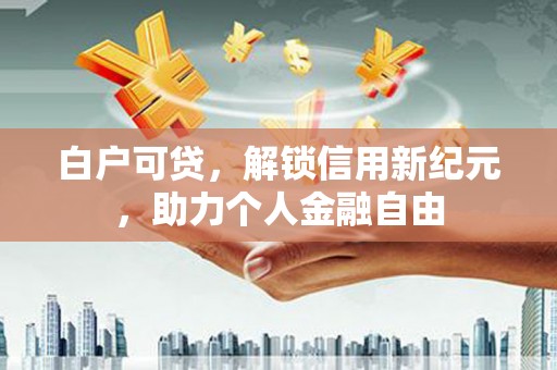 石家庄白户可贷，解锁信用新纪元，助力个人金融自由
