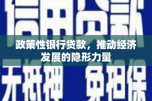 石家庄政策性银行贷款，推动经济发展的隐形力量