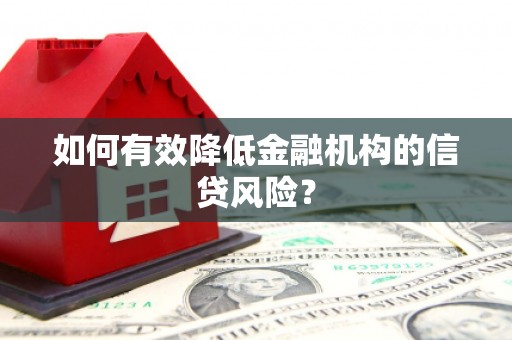 石家庄如何有效降低金融机构的信贷风险？