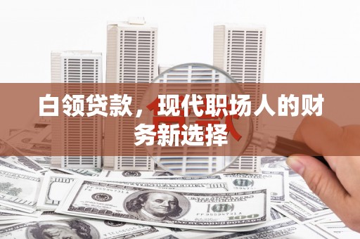 石家庄白领贷款，现代职场人的财务新选择