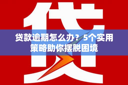 石家庄贷款逾期怎么办？5个实用策略助你摆脱困境