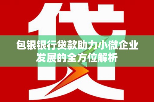 石家庄包银银行贷款助力小微企业发展的全方位解析