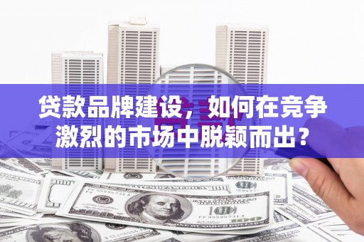 石家庄贷款品牌建设，如何在竞争激烈的市场中脱颖而出？
