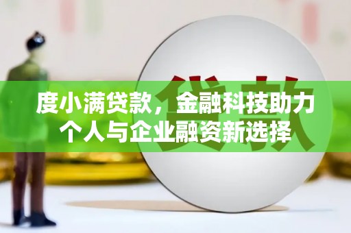 石家庄度小满贷款，金融科技助力个人与企业融资新选择