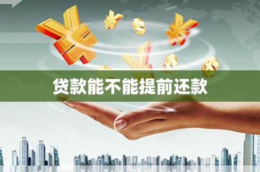 石家庄贷款能不能提前还款