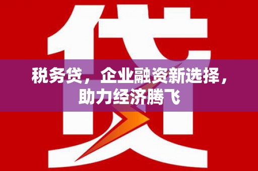 石家庄税务贷，企业融资新选择，助力经济腾飞