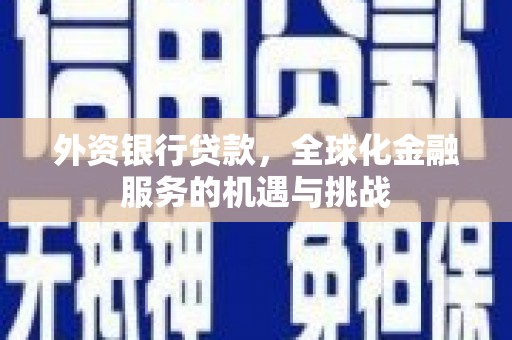 石家庄外资银行贷款，全球化金融服务的机遇与挑战