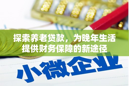 石家庄探索养老贷款，为晚年生活提供财务保障的新途径