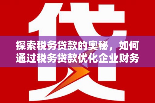 石家庄探索税务贷款的奥秘，如何通过税务贷款优化企业财务