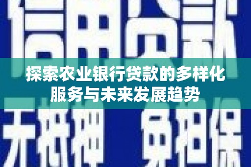 石家庄探索农业银行贷款的多样化服务与未来发展趋势