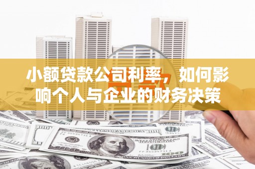 石家庄小额贷款公司利率，如何影响个人与企业的财务决策
