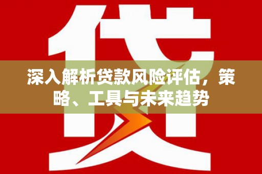 石家庄深入解析贷款风险评估，策略、工具与未来趋势
