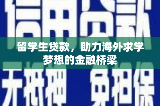 石家庄留学生贷款，助力海外求学梦想的金融桥梁