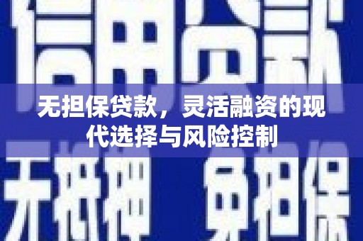 石家庄无担保贷款，灵活融资的现代选择与风险控制