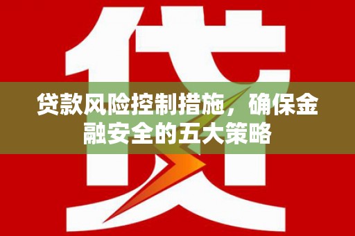 石家庄贷款风险控制措施，确保金融安全的五大策略