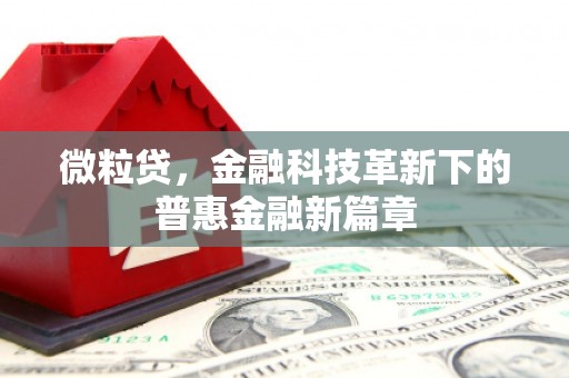 石家庄微粒贷，金融科技革新下的普惠金融新篇章