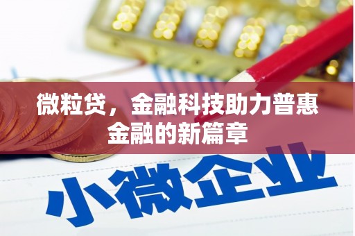 石家庄微粒贷，金融科技助力普惠金融的新篇章