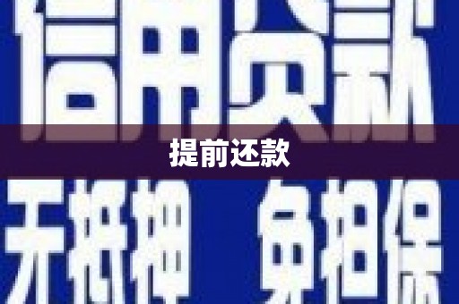 石家庄提前还款