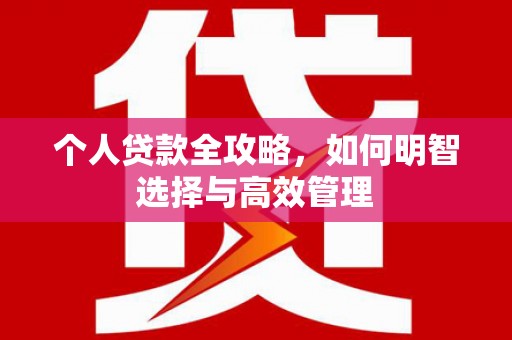 石家庄个人贷款全攻略，如何明智选择与高效管理